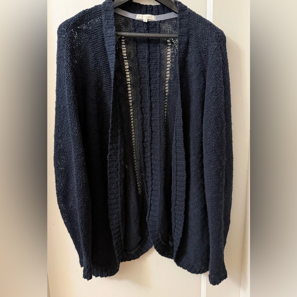 RW&CO. Navy Open-Front Cotton Cardigan